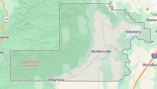 Yamhill County Service Area Map